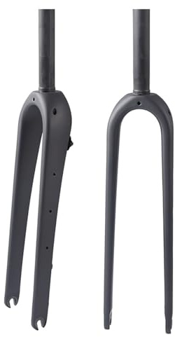 FKXSXAZ Horquilla rígida de Fibra de Carbono Bicicleta de Carretera Gravel 700C, QR 9 x 100 mm, Tubo Recto/cónico de 1-1/8, 28,6 mm, Delantera rígida para neumáticos 55C, fre