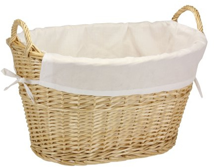 Household Essentials Wicker Laundry Basket with Handles, Handwoven Willow, Removable and Washable Liner, Great for Carrying Laundry or Storing Linens