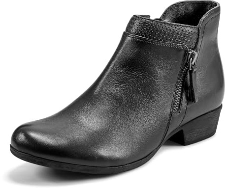 Rockport Women's Carly Bootie Ankle Boot, Black Leather, 9.5 M US