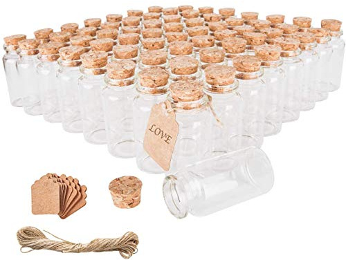 Brajttt 30ml Potion Bottles,64PCS Small Glass Bottles with Cork, Spell Jars