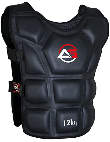 Gilet con pesi Pro – Fix imbottito con pesi da 10 kg, 12 kg, 15 kg, 20 kg, tela di alta qualità, vestibilità comoda con cinghie regolabili (12 kg)