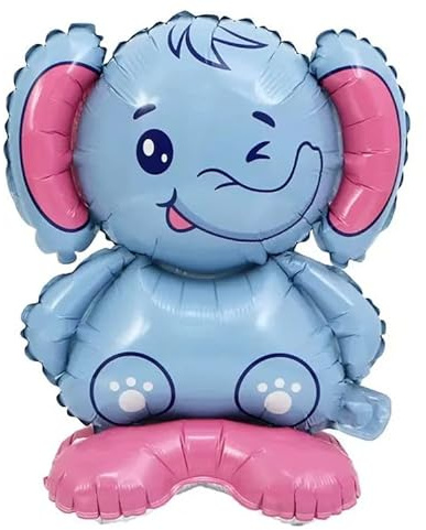 Globo grande de papel de aluminio para decoración de fiestas de animales de la selva, animales de granja, globos de papel de aluminio de pie (elefante)