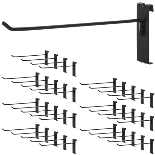 IGNPION Lot de 35 crochets pour panneau de grille, 20 cm, crochets muraux pour présentoir, accessoires de grille métallique pour magasins, garages, ateliers, IGPUK0727