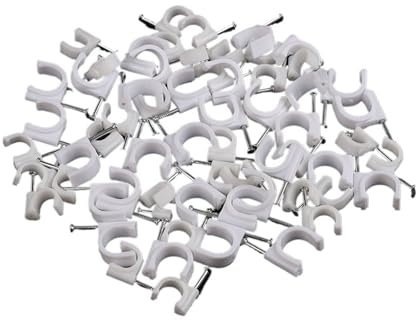 Clips de câbles ronds 4/6/7/8/9/10/12/14mm, organisateur de fils, support d'attache de cordon électrique, mur d'escalade de plante circulaire avec gestion des ongles (Color : 100PCS, Size : Round 12