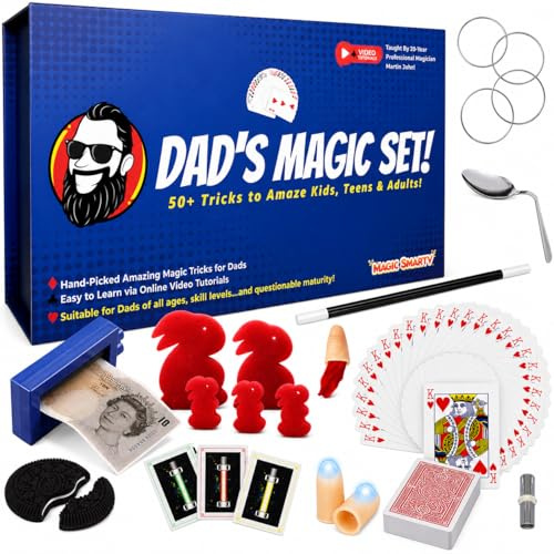 Dad’s Magic Set - 50 Awesome Magic Tricks for Dad to Amaze The Family - Easy to Learn - Video Tutorials by a Pro Magician - A Fun Gift for Dad or Grandpa for Christmas, Birthdays and Father’s Day