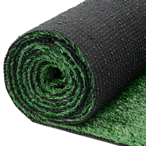 TAPISO Natural Gazon Synthétique Extérieur au Mètre Tapis Gazon Pelouse Artificielle Terrasse Balcon Jardin Vert Naturel Résistant aux Intempéries Épaisseur 6 mm 133 x 250 cm