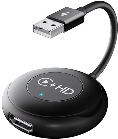 UWECAN Wireless CarPlay mit HDMl Multimedia, CarPlay Wireless für Werkseitig Verkabeltes CarPlay zu Wireless, Car TV Mate für Fire/Google TV Sticks Multimedia Geräte Mirroring, für iPhone iOS11+