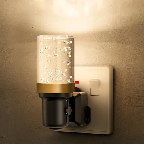 LOHAS-LED Night Light,Acrylic Plug-in Wall Light with Dusk-to-Dawn Sensor, 0-100LM Dimmable, Warm White 3000K, Modern Nightlight Plug in Wall for Hallway, Bathroom, Stairway