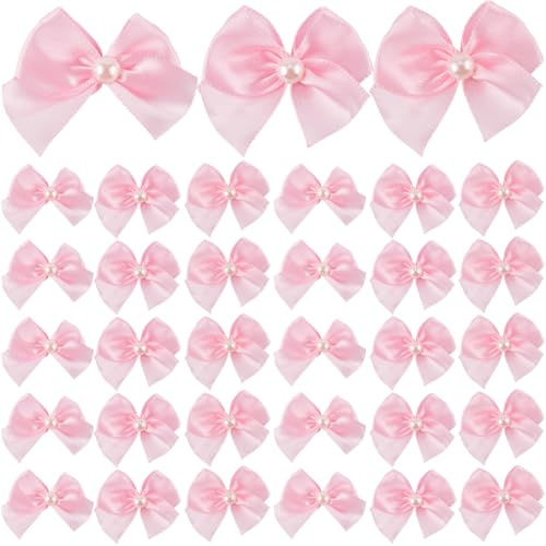 SOFPLATE 72 st rosa kokettrosetter dekor alla hjärtans dag rosett rosetter 1 tum mini imitation pärlor tyg band blommor tillbehör för sömnad applikationer gör-det-själv hantverk hårdekoration bröllop