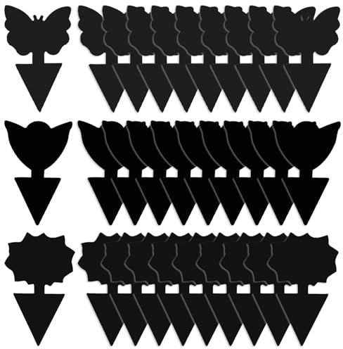 GeekerChip 30 PCS Fruit Fly Traps,Fly Catcher Fungus Gnat Killer,Double-sided Fungus Gnat Sticky Catcher,Plant Fly Traps,For Multiple Insects,Plant Fly Control Indoor(Black)