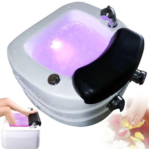 Wasd3Pods Pediluvio Acrílico De Masaje, Pediluvio SPA, Pediluvio, Pediluvio Profundo con Masaje, Luces LED De Colores, Drenaje Automático, para La Relajación Y El Cuidado De Los Pies,B