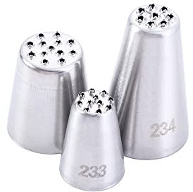 Juego de 3 boquillas de glaseado de crema de hierba, puntas de tubería rusas de acero inoxidable, herramienta de horneado para decoración de pasteles, fondant, galletas
