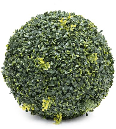 IlGruppone Greenball Sfera di Bosso Decorativa Siepe Finta Artificiale con Foglie 2 Misure Ø23/34 Cm Realistica UV Resistente Palla Foglie Verde Giardino per Ambienti Esterni Interni - 34