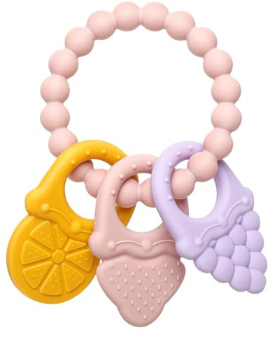 CLDY Mordedor de silicona para bebé [rosa] – Calma y masajea las encías doloridas | Sin BPA, apto para alimentos, ayuda para la dentición a partir de 3 meses, juguete para morder para bebés y masticar