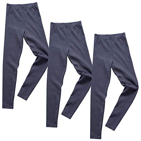 HERMKO 2720 3er Pack Kinder Legging aus Bio-Baumwolle, Farbe:marine, Größe:116