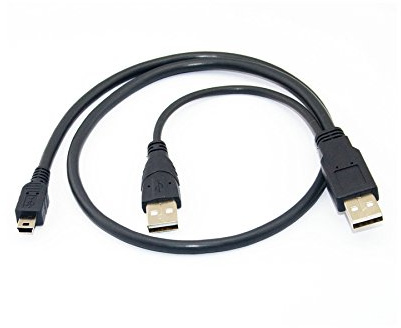 m365 câble double usb alimentation mini usb pour boitier disque dur externe data hdd