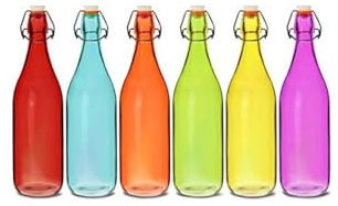 bar@drinkstuff Coloured Glass Swing Top Bottles 1ltr Pack of 12 Multicolor