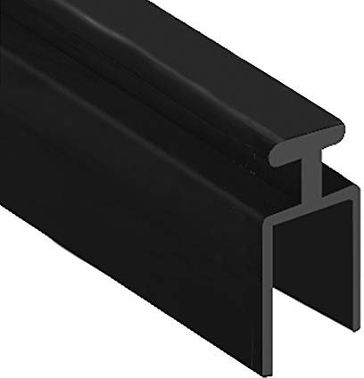 Soft Black Flexible Rubber T Double Leg Shower Seal | for Bi Folding Doors | Fits Into a 4mm Channel | BIF035 (1 Metre)