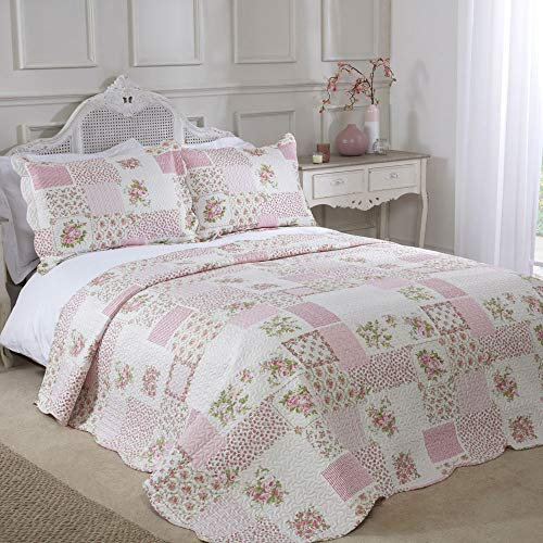Emma Barclay, 100% Polyester Cotswold Tagesdecke für Einzelbett, Rosa, Rose