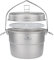 iBasingo 3,8L Titan Topf Dämpfer Kochgeschirr mit Dampf Rack Großes Fassungsvermögen Camping-Topf Outdoor Lagerfeuer Wandern Rucksack Kochen Stockpot Leichter Großer Suppentopf Ti2116C