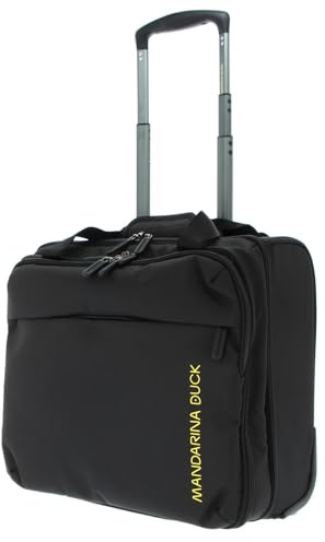 Mandarina Duck Zephyr Rolling Tote, Nero, 40E+1 x 2E+1 x 36 centimeters, Comoda borsa pilot a due ruote