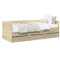 Keyroto Tagesbett 90x190 mit Schubladen Tagesbett Holz Bett mit Stauraum Einzelbett mit Schubkästen Jugendbett Holzwerkstoff-Sonoma Eiche-90 x 190 cm