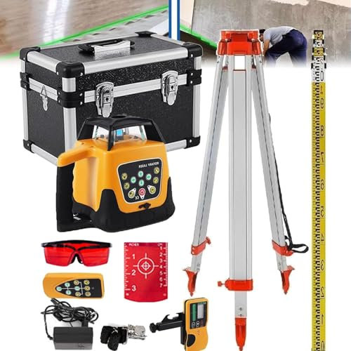 Nivel láser autonivelante Escaneo Giratorio 360° Vertical Horizontal 500 m para construcción Edificios Profesionales Albañilería Cercas Contratistas Cimientos,Red Beam