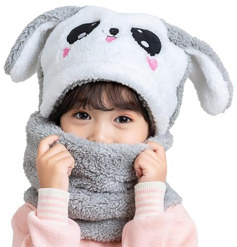 AYPOW Kinder Winter Thermofleece Mütze Sturmhaube für 1-8 Jahre, Neuheit Tiermütze Multifunktionale Winddichte Warme Wintermütze Schalmütze Kapuze Nackenwärmer für Jungen Mädchen Kleinkinder Outdoor