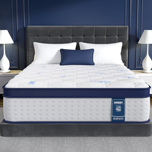 14 Inch King Mattress, Upgraded 7-Zone Support Hybrid King Size Mattress In A Box with Cooling Gel Memory Foam & Pocket Coils for Back Pain Relief, 365-Night Trial, Motion Isolation, Medium Firm