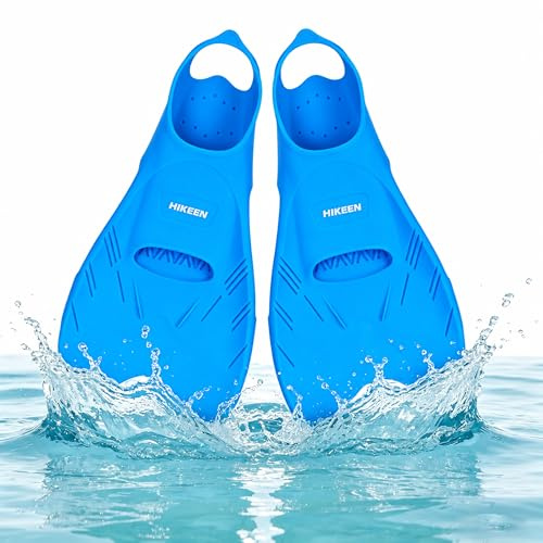 Hikeen Aletas Natacion Piscina de Talón Abierto: Aletas Cortas Natacion Silicona Pura para Adultos Jóvenes, Aletas Buceo Aletas Snorkel Punta Abierta Baja Resistencia, Incluye Bolsa de Malla