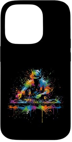 Carcasa para iPhone 14 Pro DJ Rave EDM Music Festival DJ y Tocadiscos Pintura Splash Art