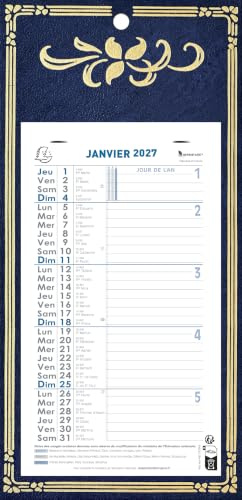 EXACOMPTA Calendrier mensuel support skytos 330x160 230x130 mm (bleu ou rouge)
