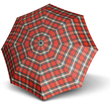 Knirps Smart & Casual Line Minimatic Light Regenschirm, Rot Kariert, M