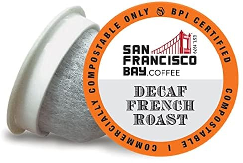 San Francisco Bay Compostable Coffee Pods - DECAF French Roast (36 Ct) K Cup Compatible including Keurig 2.0, Dark Roast, Swiss Water Processed