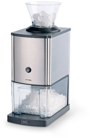 Trebs 21114 Eiscrusher im Edelstahl-Design, 1 kg Eis pro Minute, Kapazität 3 Liter, ideal für Softdrinks, Limonaden, Cocktails, auch Fischgerichte, Silber