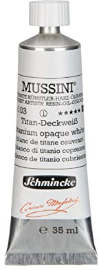 Schmincke MUSSINI® - feinste Künstler-Harz-Ölfarben, Titan-Deckweiß - 35 ml