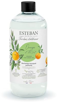 Esteban - Raumduft Nachfüller 500 ml - Raumduft Nachfüllflasche - Duftstäbchen Nachfüller für Duftbouquet, 2-6 Monate, Pflanzlicher Alkohol, Recycelte Flasche - Zitrus