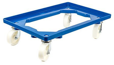 aidB Kunststoff Transportroller Offen - Blau - mit Kunststoffräder, 4 Lenkrollen - Einzel