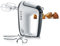 SEVERIN HM 3830 Sbattitore elettrico potente con accessori in acciaio inox 400 W, Sbattitore con cavo a spirale e 5 velocità, Sbattitore cucina con funzione turbo, Argento/bianco