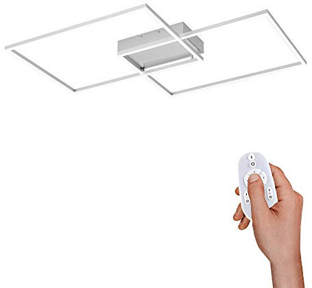 LED Deckenlampe dimmbar, 75x56, Deckenleuchte mit zwei Leuchtrahmen | CCT Farbtemperatursteuerung mit Fernbedienung warmweiß-kaltweiß | Deckenpanel mit Memory-Funktion für Wohnzimmer und Küche