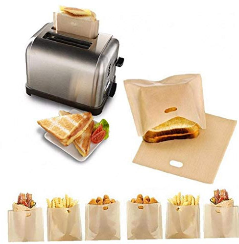 Angoter Sacs 2PCS Grille Pain grillé Sandwiches Fromage Made Easy réutilisable antiadhésives Sacs Pain au Four