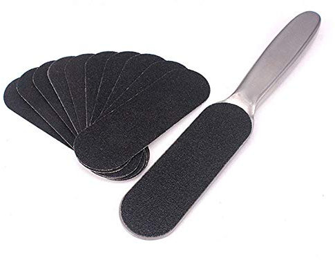 2854/5000 Lima per piedi Double Side Callus Dead Skin Remover Pedicure in acciaio inossidabile Raspa per piedi con carta abrasiva di ricambio 10 pezzi