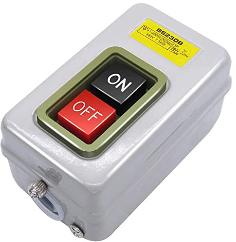 mxuteuk Push Button Switch On/Off Start Stop Self Lock Mechanical Equipment Control Station 10A AC 220V /380V BS230B