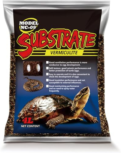 Hamiledyi Reptile Substrate Vermiculite Bedding Snake Hibernant moisturizing Soil Terrarium Bedding for Snake Tortoise Lizard Hatching Eggs(4.2Quart/4L)