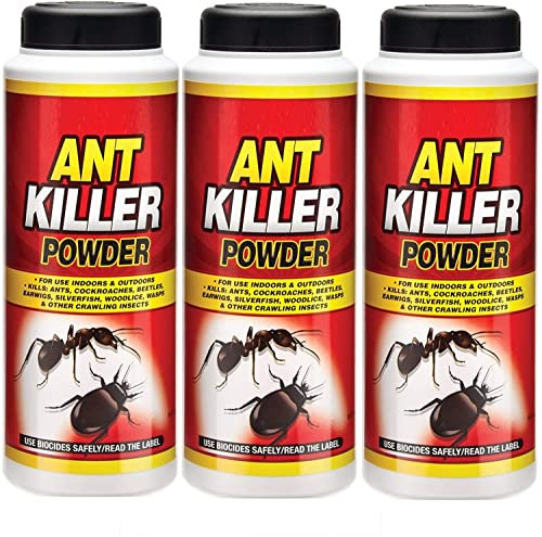 3x Ant Killer Powder for Indoor and Outdoor Use Strongest Ant Killer for Lawns, Home, Garden to Kill Ants, Cockroaches, Woodlice, Earwigs and Crawling Insects