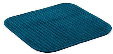 Gözze - Rutschfester Weicher Badeteppich, 100% Polyester, 50 x 45 cm - Petrol