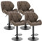WOLTU Barhocker 4er Set Barstuhl Tresenhocker Bistrohocker Designer Hocker mit Rückenlehne, höhenverstellbar, drehbar, Kunstleder Stahl, Dunkelbraun BH287dbr-4