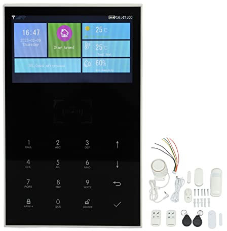 Home Security System Wireless WiFi DIY Alarm Burglar System Touch Screen SOS One Touch Alarm Window Door Sensor for Smart Home