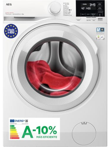 AEG LFR7184N2V, Lavadora de Carga Frontal 8 Kg, 1400 rpm, Libre Instalación, Función Vapor, Lavado Rápido, Cajón Universal, Motor Inverter, Display LCD/LED, Serie 7000, Blanca, Clase A