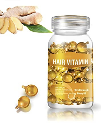 Cápsula de suero de vitamina para el cabello con vitaminas C, aceite de aguacate de argán (naranja)